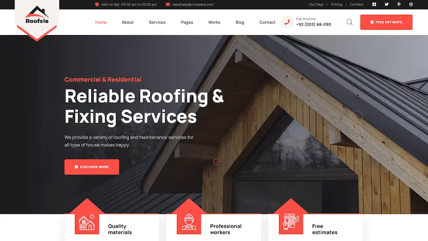 Roofing website